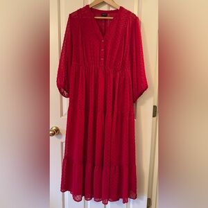Torrid Red Sheer Dress with Slip